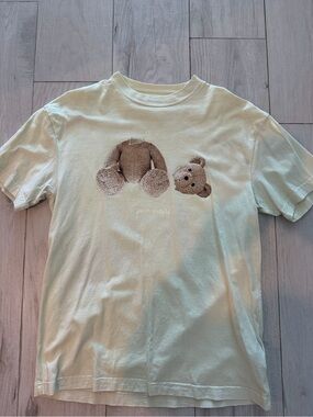 Palm Angels Mint Green Teddy Head Split Graphic Tee